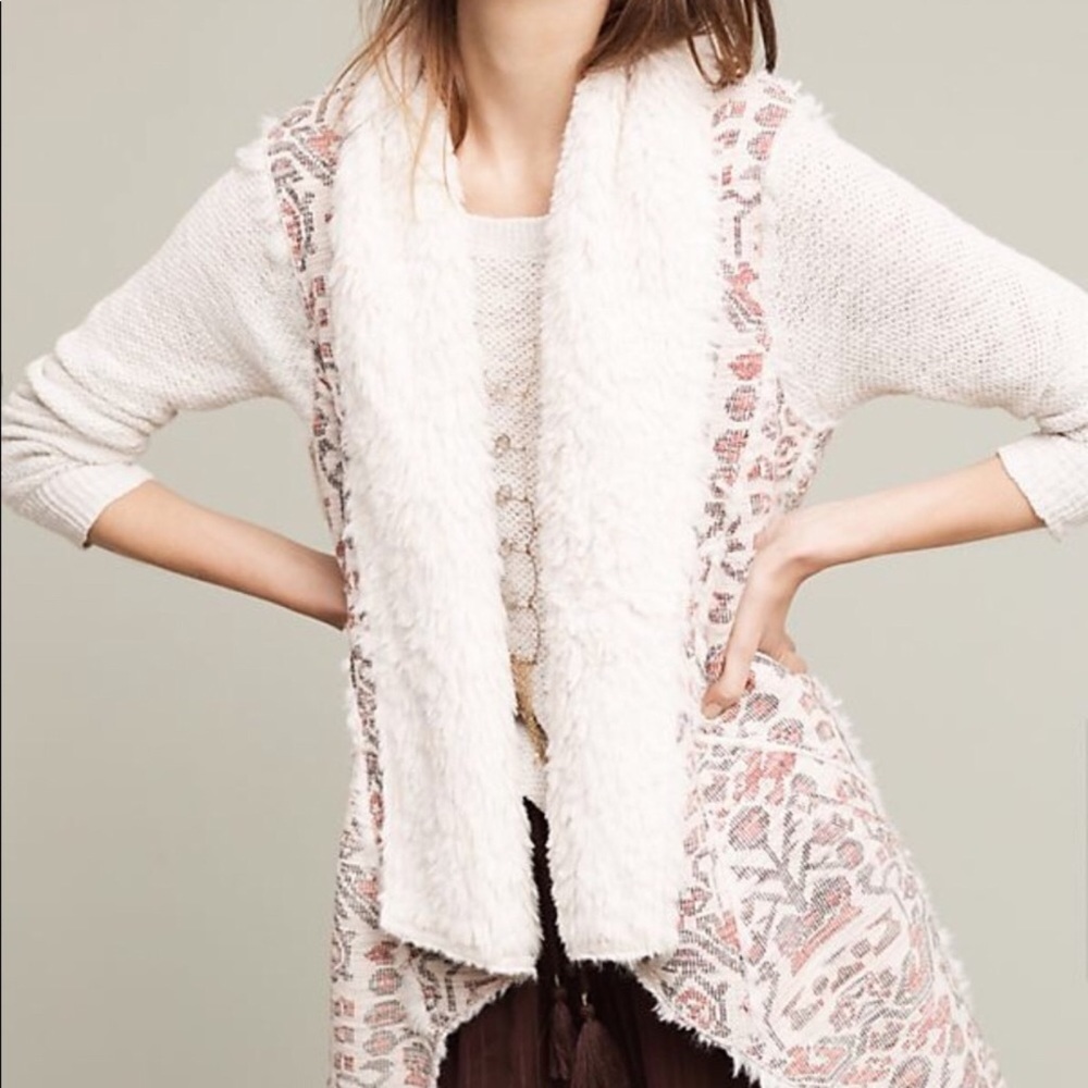 Stunning Jaquard Sherpa Anthro {Hei Hei} Vest  M